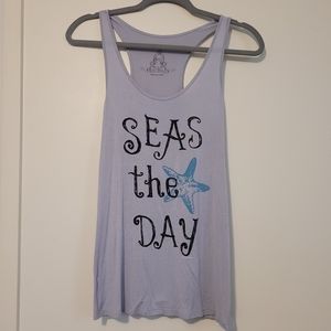 Bear Dance Seas the Day Blue Gray Tank